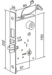 Замок электромеханический врезной 002 (запасная часть для замка Z-8)