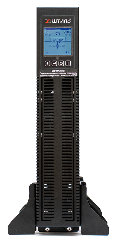 Источник бесперебойного питания в стойку, on-line (с двойным преобразованием), чистая синусоида, 3000 ВA (2700 Вт); U-вх.220 В; под внешние аккумуляторы, U-акб.72 В, I-заряд.4 А; ЖК-дисплей; выходные разъёмы - IEC-320-C13 (8 шт.), IEC-320-C19 (1 шт.); холодный старт, совместим с генератором; высота 2U; IP20, t-раб.+5...+40°C, 88х482х447 мм