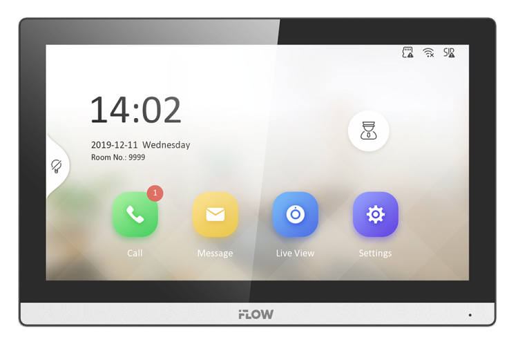 IP видеодомофон, 7" цветной TFT LCD экран с разрешением 1024*600; встроенные микрофон и динамик; слот для TF карты до 128Гб; тревожные входы/выходы 8/2; 1 RS-485; 1 RJ-45 10M/100M Ethernet; поддержка TCP/IP, SIP, RTSP; DC12В/PoE; 10Вт; -10 °C...+50°C; 175×113.5×21 мм; Вес: 350г