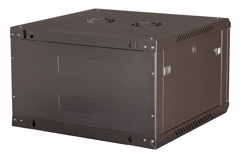 Шкаф 19" телекоммуникационный настенный, 6U 368х600х600 мм, дверь перфорация, черный