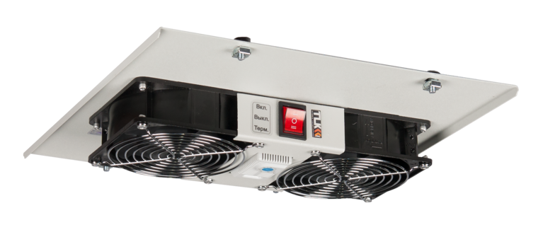 Вентиляторный блок для шкафов серии TFI-R и TWI-R глубиной от 450 мм, 2 вентилятора с терморегулятором, без шнура питания, серый