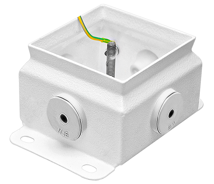 Коробка монтажная общепромышленные, оцинкованная сталь 1,2мм, IP66, 86х86х62 мм, 4 вводов, диаметр присоединяемого кабеля: М20 (8-13), (Р) - резиновый ввод