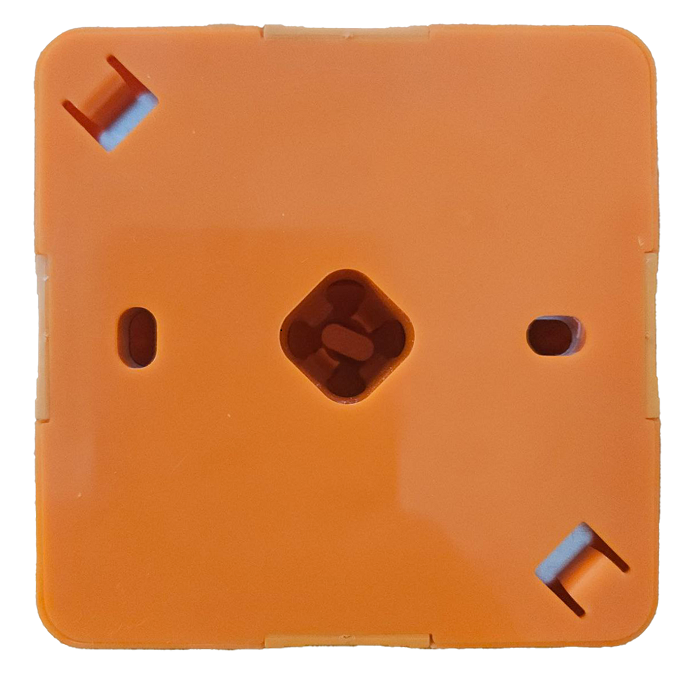 Коробка монтажная огнестойкая IP41, фарфоровый клеммник 4 контакта, до 6 мм кв., 75х75х30 мм, вводы вставки из эластичного материала, Оранжевая