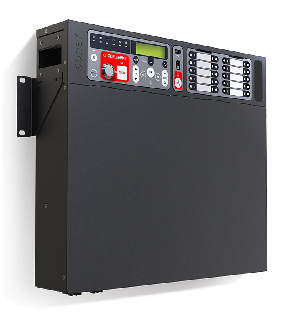 Прибор управления оповещением пожарный. Подключение к ППКП по сухим контактам, установка на стену. Доп. функции: линейный вход, входы DAP для ВПУ, микрофонного пульта SRM-7020C, встроенный MP3/FM плеер (воспроизведение файлов только с внешнего USB-флэш-накопителя) 