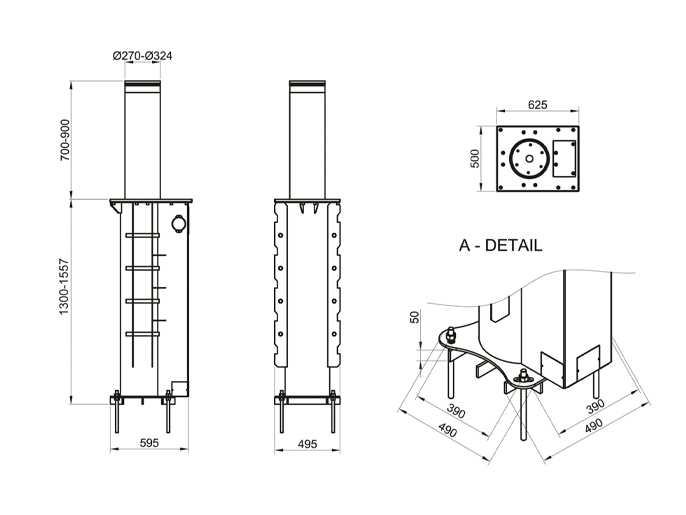 Блокиратор автоматический выдвижной серии RBD Reinforced усиленный K4. диаметр 275, высота 900 мм, 3 болларда