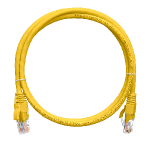 Коммутационный шнур U/UTP 4 пары, Кат.5е, 2хRJ45/8P8C, T568B, Molded, PVC, желтый, 0,3 метра