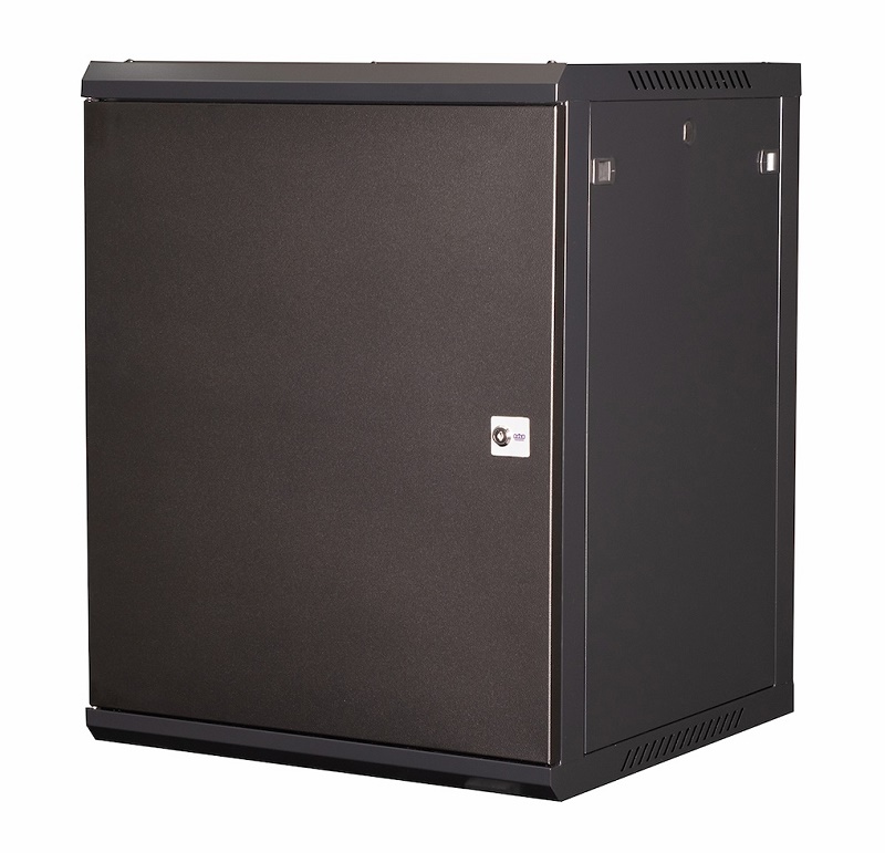 Шкаф 19" телекоммуникационный настенный, 15U 769х600х600 мм, дверь металл, черный