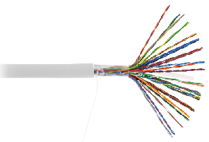 Кабель U/UTP 25 пар, Кат.5 (Класс D), 100МГц, одножильный, BC (чистая медь), внутренний, PVC нг(B), серый, 305м