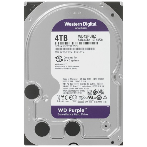 HDD 4Tb Жесткий диск SATA-III Video Streaming Purple (5400rpm) 256Mb 3.5"