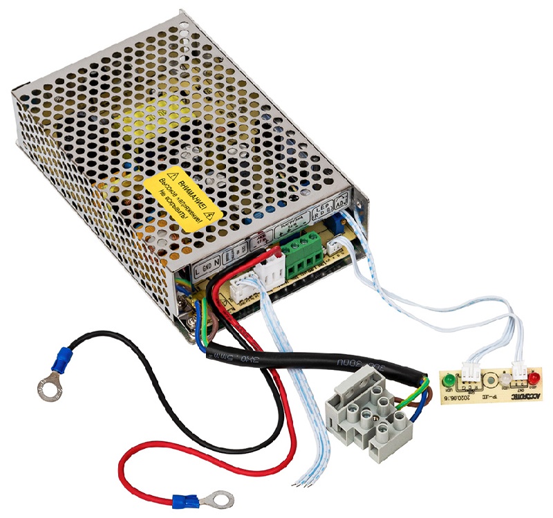 Блок бесперебойного питания без корпуса. 8A (ном.)  АКБ до 17/18 Ач. Световая индикация режимов работы. Наличие информационных выходов о статусе ББП. 160x97x39 мм.<br />
