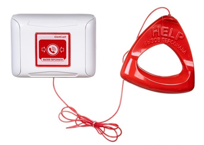 Влагозащищенная проводная кнопка вызова с ручкой-отвесом GC-0423W2. 12 ±10% В; 2 мА; IP44; +5...+45°C; накладное крепление; длина шнура 1 м; 122х92х27 мм; 0,145 кг