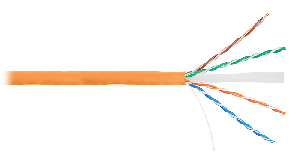 Кабель U/UTP 4 пары, Кат.6 (Класс E), тест по ISO/IEC, 250МГц, одножильный, BC (чистая медь), 24AWG (0,53мм), внутренний, LSZH нг(А)-HFLTx, оранжевый, 305м