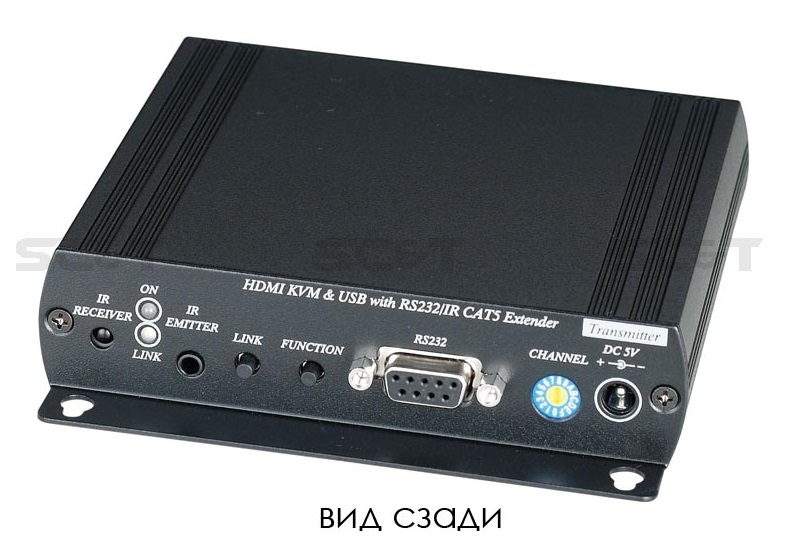 Дополнительный передатчик (для комплекта HKM01) HDMI, Audio, RS232 и сигнал ИК управления (HDMI KVM) по Ethernet до 150м (CAT5e), до 180м (CAT6). Поддерживает HDMI 1.3b, разрешения 1080p и 1920x1200 (WUXGA), 32бит, 60Гц.