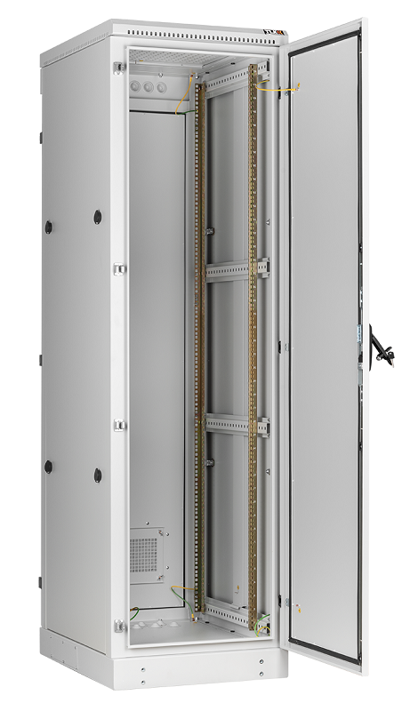 Напольный шкаф 19", 42U, промышленный, цельнометаллические двери, степень защиты IP54, Ш600хВ2070хГ1000мм, серый.