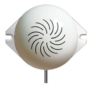 Оповещатель звуковой с плавным нарастанием мощности звука; уровень звукового давления 74...103 дБ; U-пит. 9...15 В, I-потр.30 мА; IP41, t-раб.-40...+55°С, 83х67х44 мм 