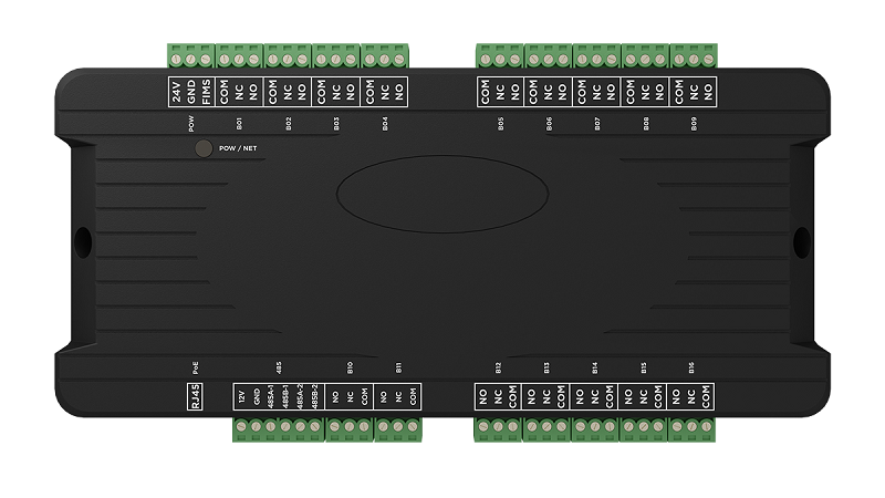 Модуль управления лифтом, контроллер предназначен для управления 16-ю каналами, путем подключения сухих контактов от EVRC-IP на контакты контроллеров автоматизации зданий. Модуль имеет поддержку питания по PoE и позволяет организовать доступ в помещения или кабину при вызове с вызывной панели, либо же при поднесении бесконтактной карты.