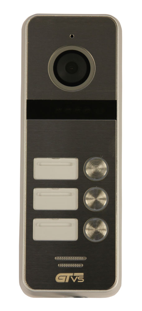 Вызывная панель в/домофона, (Серебро), AHD 2Mpx, 1080P/CVBS (переключение), на трёх абонентов. 