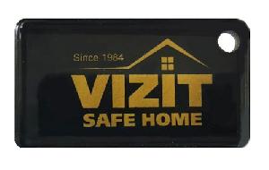 Ключ RF (RFID-13.56 МГц). Пластиковый брелок, покрытый защитной эпоксидной смолой с логотипом. Используется с модификациями блоков вызова имеющих в наименовании литеру "F". 