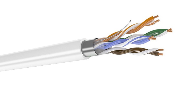 Кабель кат. 5е, 4 пары F/UTP, жила 0,52, PVCLS нг(А)-LSLTx, белый, катушка 305 м
