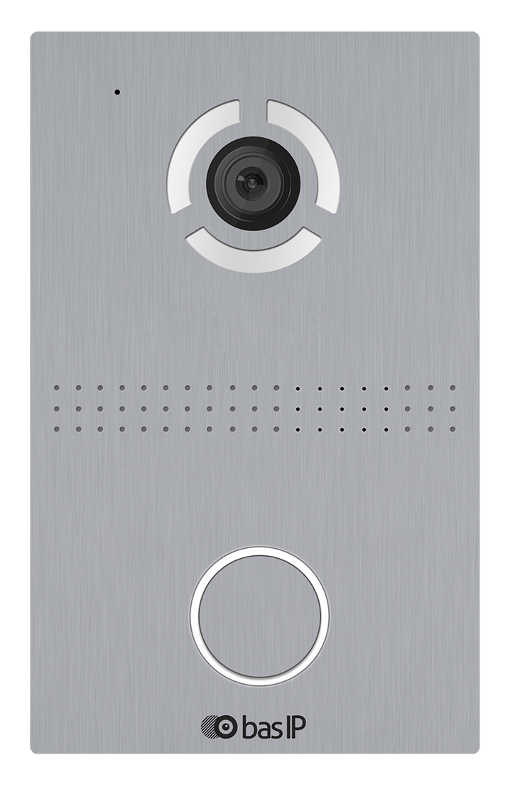 Вызывная панель индивидуальная. Врезной/накладной монтаж. Цифровая IP камера 1Мп. 110°. IP65. -40 до + 65 °C. PoE и + 12 В. Поддержка SIP P2P, RS485. Сенсорная кнопка вызова. 99×159×48&nbsp;&nbsp;мм. Цвет - серебро.