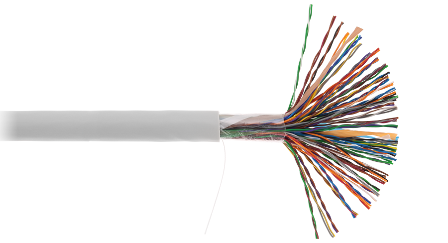 EC-UU050-5-PVC-GY-3 - Кабель U/UTP 50 пар, Кат.5 (Класс D), 100МГц, одножильный, BC (чистая медь), внутренний, PVC нг(B), серый, 305м Кабель U/UTP 50 пар, Кат.5 (Класс D), 100МГц, одножильный, BC (чистая медь), внутренний, PVC нг(B), серый, 305м