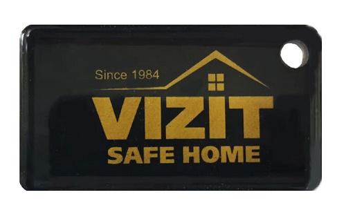 Ключ RF (RFID-13.56 МГц). Пластиковый брелок, покрытый защитной эпоксидной смолой с логотипом. Используется с модификациями блоков вызова имеющих в наименовании литеру "F". 