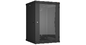 Настенный разборный шкаф TLK 19", 18U, стеклянная дверь, Ш600хВ904хГ600мм, 2 пары монтажных направляющих, черный