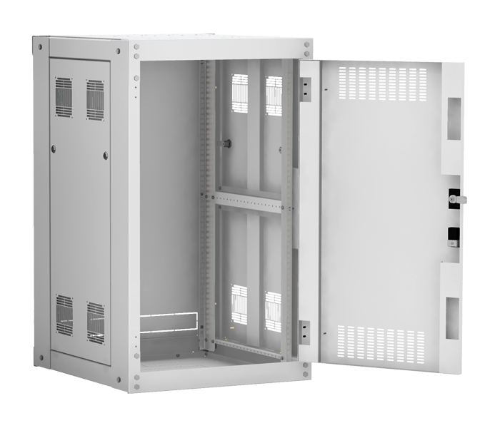 Напольный шкаф 19", 18U, металлическая дверь, цельнометаллические стенки, Ш600хВ974хГ800мм, в разобранном виде, серый