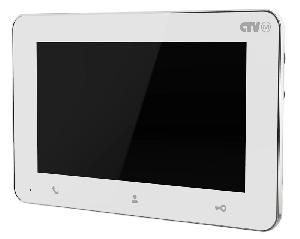 Монитор видеодомофона CVBS белый, 7", 1024х600, до 2 панелей, до 2 видеокамер, SD до 32Gb, стеклянная сенсорная панель управления "Easy Buttons", автоответчик, режим ожидания с индикацией времени, встроенный источник питания