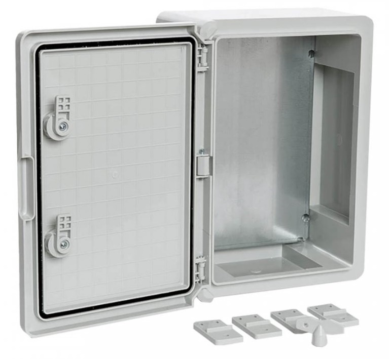 Корпус пластиковый с монтажной панелью ЩМП IP65 серая дверь 350х250х150