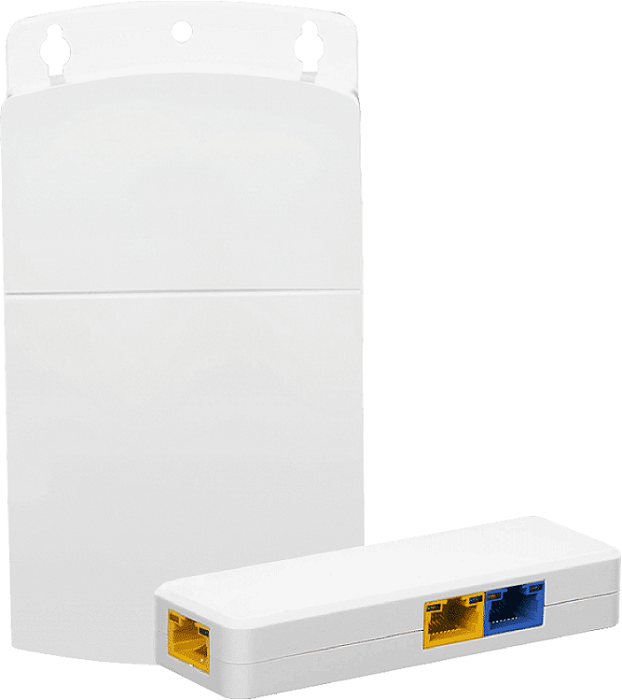 POE-удлинитель. Подключение до 5 устройств каскадно. Бюджет POE 60Вт. 1 POE&nbsp;&nbsp;IEEE802.3af/at, 2 POE IEEE802.3af/at/bt. Питание 48-55Вт DC. Грозозащита. -30ºС...50ºС. 102x34x20.5 мм. Монтажная коробка в комплекте.