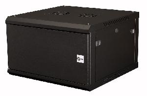 Шкаф 19" телекоммуникационный настенный, 6U 368х600х600 мм, дверь металл, черный