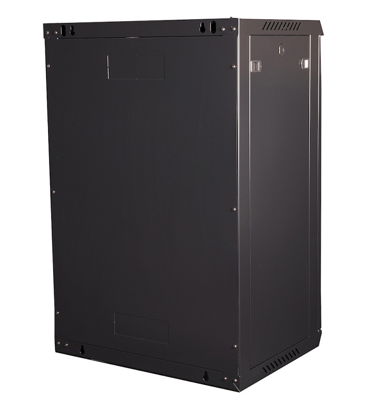Шкаф 19" телекоммуникационный настенный, 18U 901х600х450 мм, дверь стекло, черный