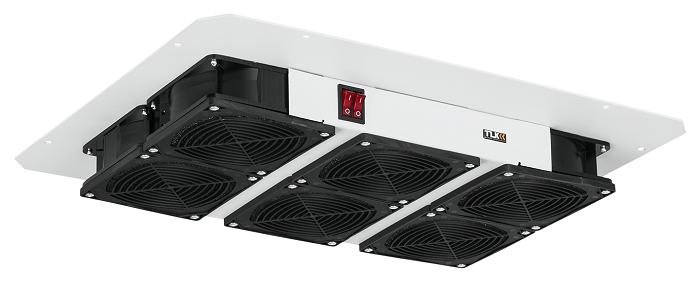 Вентиляторный блок TLK для напольных шкафов серий TFM, TFR-R (глубиной более 600 мм), TFA, 6 вентиляторов, нижние решетки пластиковые с фильтром, без шнура питания, серый