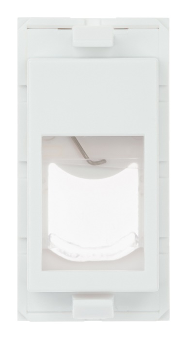 Адаптер 22,5х45 мм со шторкой для модуля Keystone, 1 порт (модуль), белый