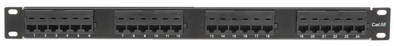 UEC-URP-24-UD2 - Коммутационная панель ULAN 19", 1U, 24 порта, Кат.5e (Класс D), 100МГц, RJ45/8P8C, 110, T568A/B, неэкранированная, черная Коммутационная панель ULAN 19", 1U, 24 порта, Кат.5e (Класс D), 100МГц, RJ45/8P8C, 110, T568A/B, неэкранированная, черная