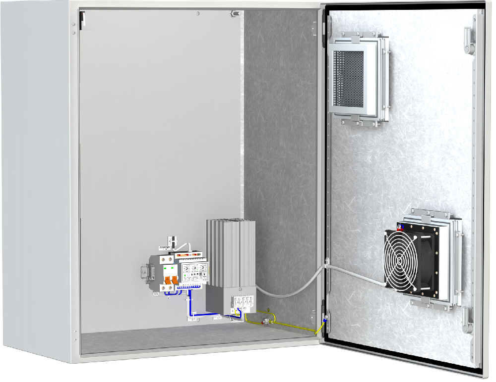 Термошкаф с обогревом и вентиляцией -50°C до +50°C. IP55. 600x760x350мм.