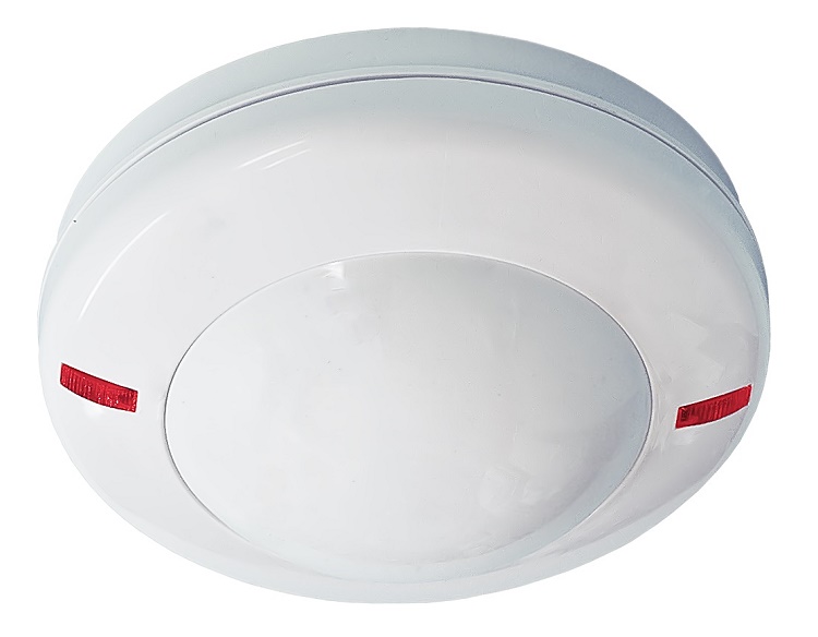 ИК Извещатель объемный оптико-электронный потолочный, высота установки до 5м,&nbsp;&nbsp;360°, диаметр зоны обнаружения 9 м, тампер, Uпит.9…15В, IP41, tраб.-40…+50°С, 105х45 мм