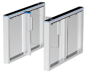 Скоростной турникет распашной (левый и правый модуль) Comet-S1000, нар на отказ 6 млн., инфр. дат. 8 пары., скор. отк. двери 0.8 сек., ширина прохода 660 мм. Цвет - серебро.
