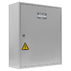 Шкаф для установки приборов системы "Орион" на DIN рейки. Содержит источник питания 24В - 3 А. Два изолированных интерфейса RS-485. Место для установки  двух батарей 12В-40Ач. Защита оболочки IP41