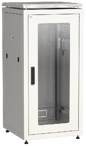Шкаф сетевой напольный 19" LINEA N 24U 600х600 мм стеклянная передняя дверь серый