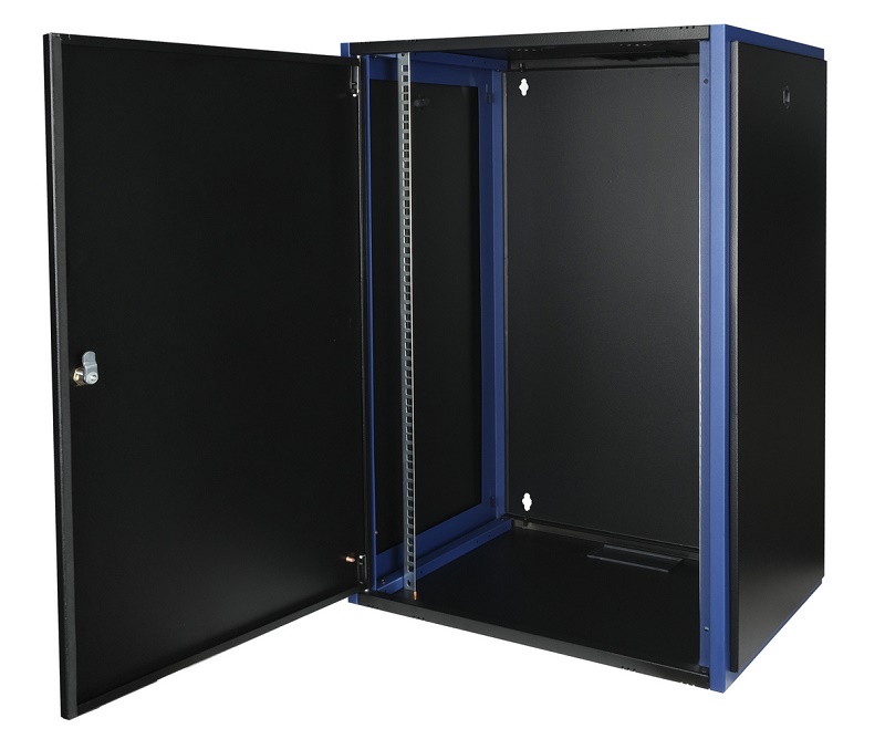 Шкаф настенный. 19", 18U 600х450, металлическая дверь, черный.