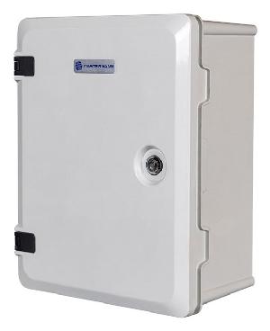 Композитный климатический монтажный шкаф 335х417х200 мм / 270х370х150 мм, -55°С +50°С, SMC композит, IP66, IK10, Комплектация: утеплитель из Порилекса, замок 1 шт,ключ 1 шт, монтажная плата 1шт, гермовводы 2шт, розетка 1 шт, автоматический выключатель 1шт, термореле 1шт,нагреватель мощностью в 50 Вт 1шт. Вес: 6,5 кг. Цвет ral 7035 (серый)