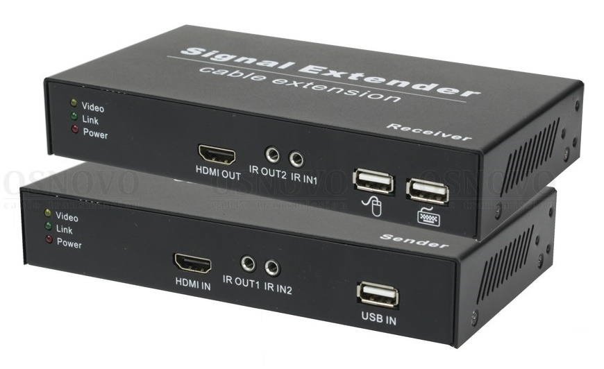 Комплект для передачи HDMI, USB и ИК управления по кабелю витой пары (CAT5e/6) до 150м. Разрешение до 4K2K(3840x2160,60Гц). Поддержка HDMI 2.0. Порты USB предназначены только для подключения клавиатуры и мыши.Передатчик:Вх.-HDMI(A)/Роз.2,1x5,5мм(DC12V)/TRS3.5мм(IR).Вых.-USB(A)/TRS3.5мм(IR)/RJ45.Приёмник:Вх.-RJ45/TRS3.5мм(IR)/Роз.2,1x5,5мм(DC12V)/USB(A)x2. Вых.-HDMI(A)/TRS3.5мм(IR).В комплекте БП DC12V(1А) - 2шт,соединительные шнуры для подключения к источнику сигнала-HDMI, USB, ИК-излучатель, ИК-приёмник. Размеры каждого устройства (ШxВxГ): 131x32x93мм. Вес: 0,6 кг. Рабочая температура: -15...+55С.