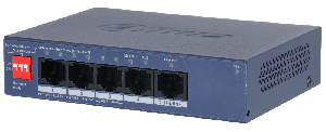 4-портовый PoE коммутатор с функцией облачного управления, Порты: 4 RJ45 10/100Мбит/с (PoE/PoE+), 1 RJ45 10/100/1000Мбит/с (uplink); мощность PoE: порт порты 1~4 до 30Вт, суммарно до 40Вт; питание: 53В(DC);