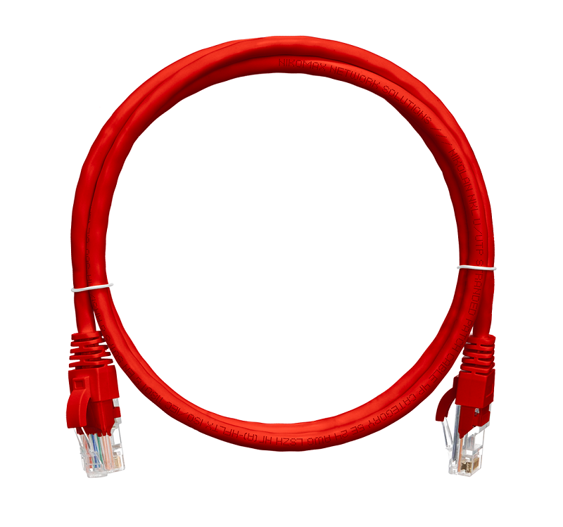 Патч-корд 1 метр, U/UTP 4 пары, Кат.5е,  LSZH,  2хRJ45/8P8C, T568B, Molded, красный,