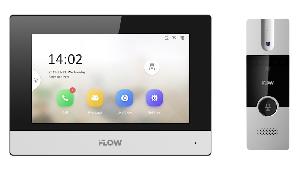 Комплект гибридного IP видеодомофона, состав: F-VI-3442HPWE1 7“ гибридный IP видеодомофон с Wi-Fi, F-VI-1301ASC 4-х проводная аналоговая вызывная панель, 1 блок питания