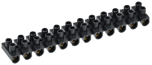 Зажим винтовой полистирол 1,5-4,0мм2 12пар черный/синий