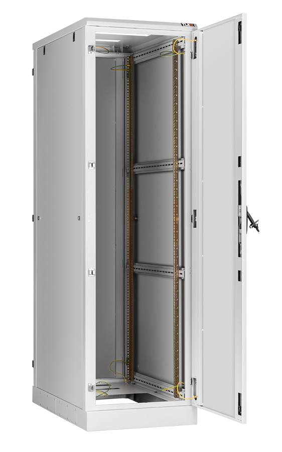Напольный шкаф 19", 24U, металлические двери и боковые стенки Ш600хВ1280хГ800мм, в разобранном виде, серый