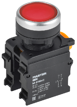 Кнопка d=22мм 1NO+1NC красная MASTER IEK